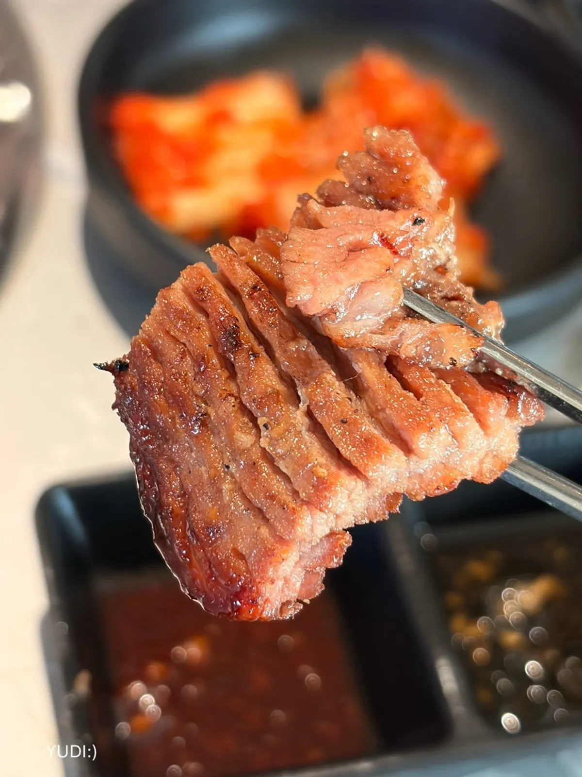 백산우숯불 월성본점 돼지갈비 상차림