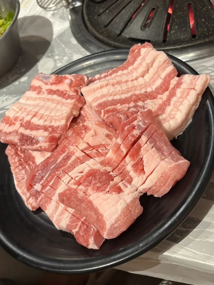 A plate of pork skin from the self-bar