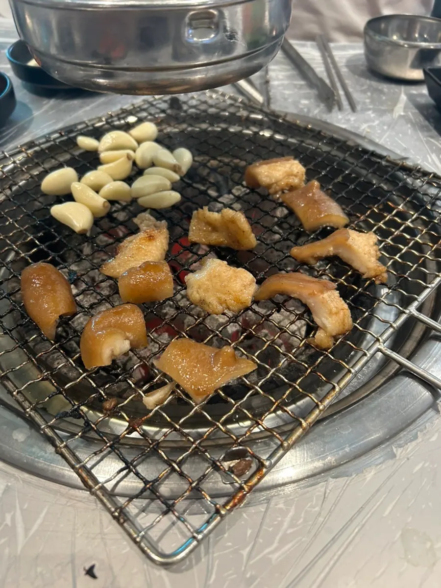 Additional pork galbi ordered and grilled