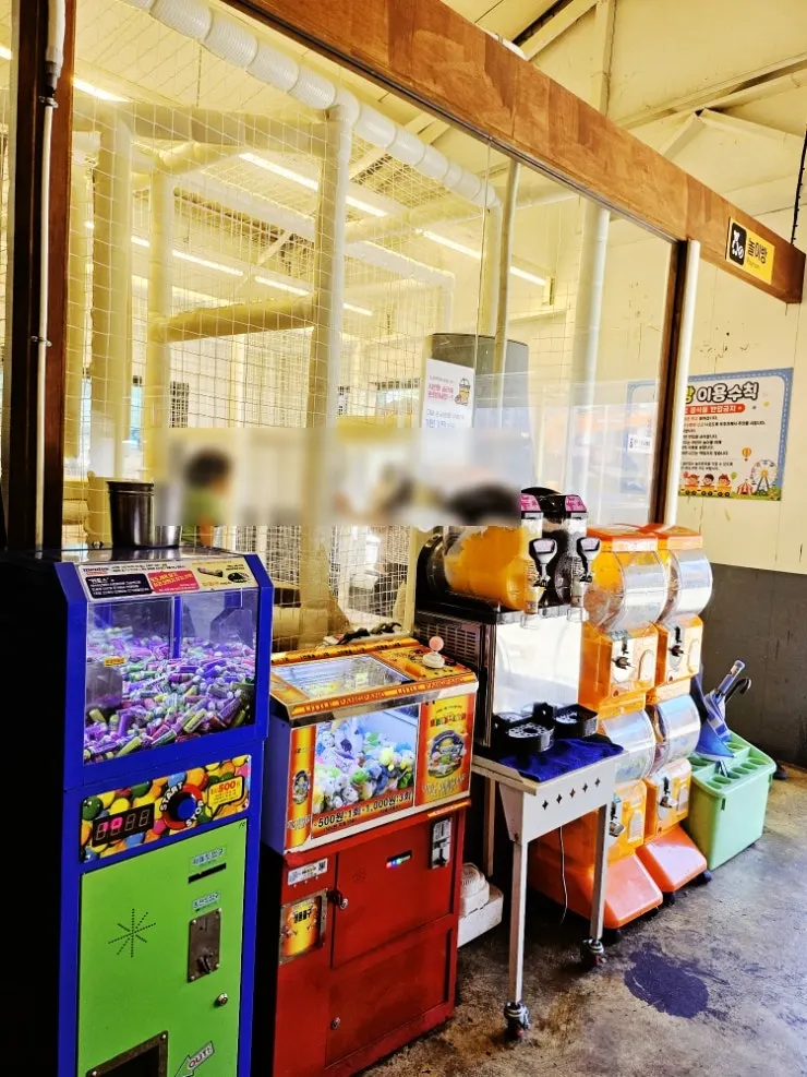 Claw machines next to the playroom