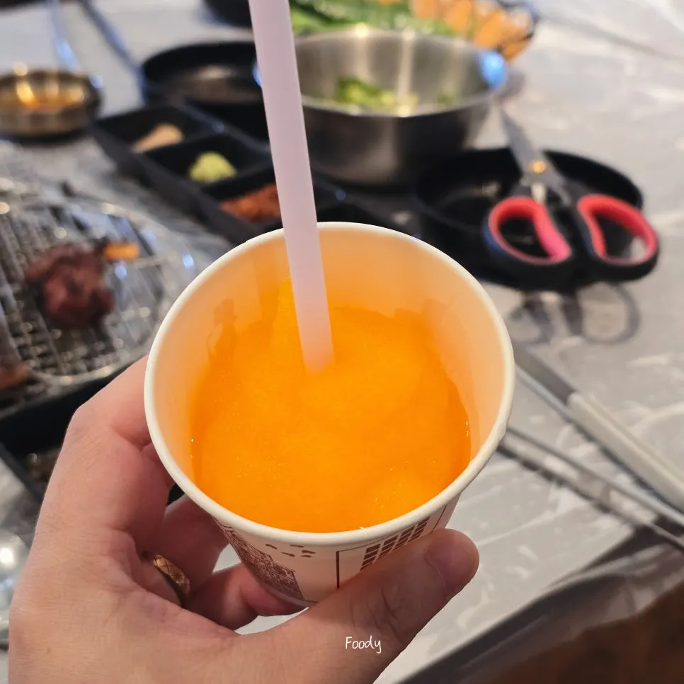 A cool slushie enjoyed at the end of the meal