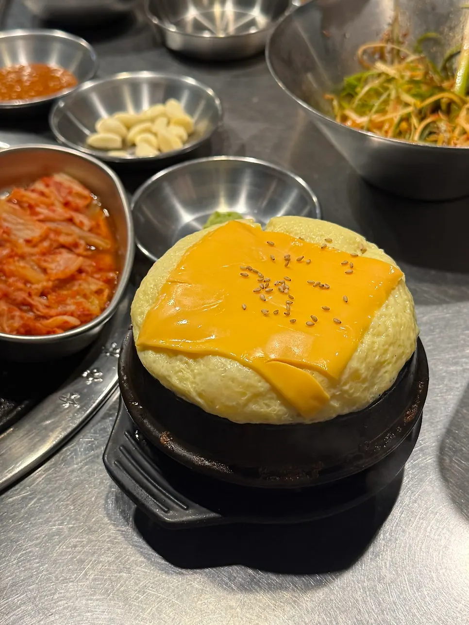 Complimentary cheonggukjang stew