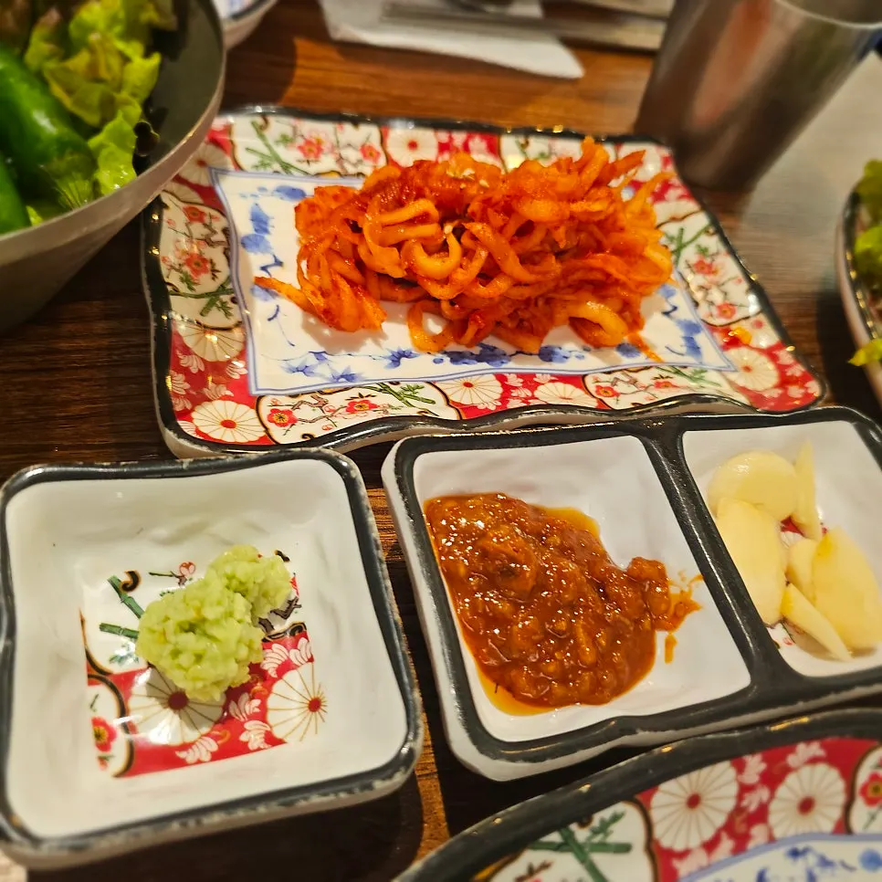 Plate of fresh kimchi side dish