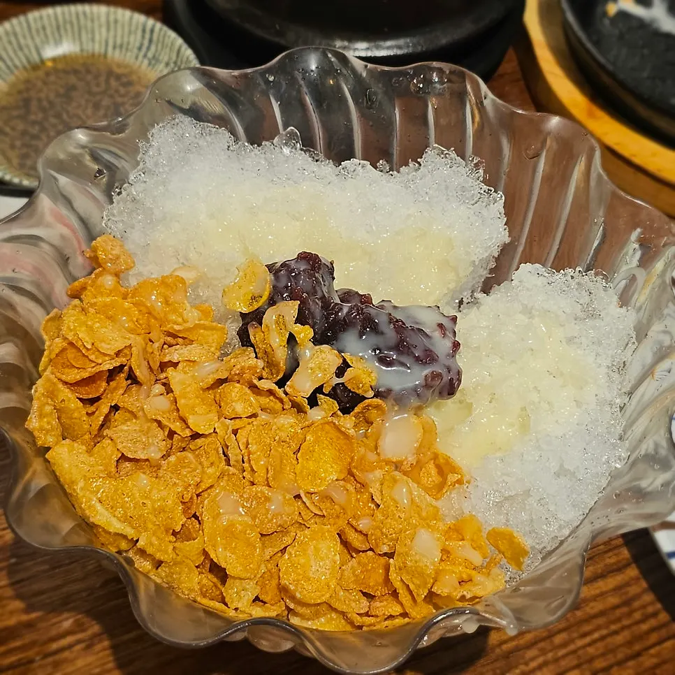 Bingsu served at the end of the meal