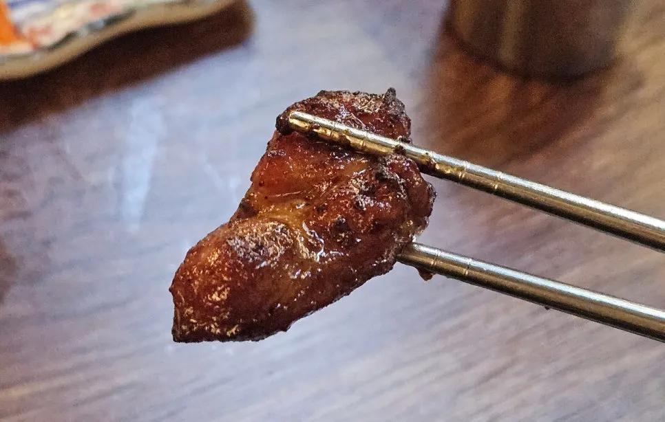 Close-up of the moist grilled Korean pork