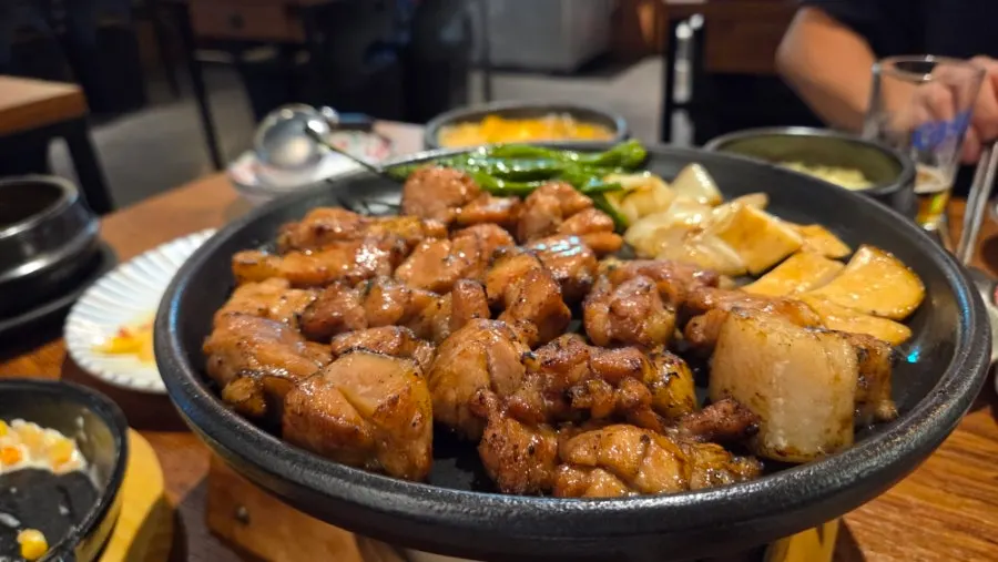 Pork ribs cut into bite-sized pieces