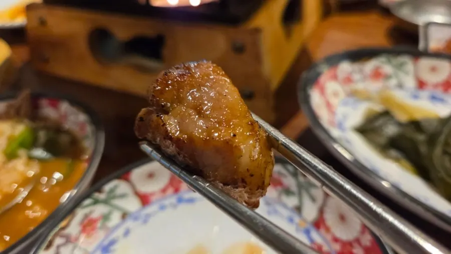 Pork ribs and side dish spread