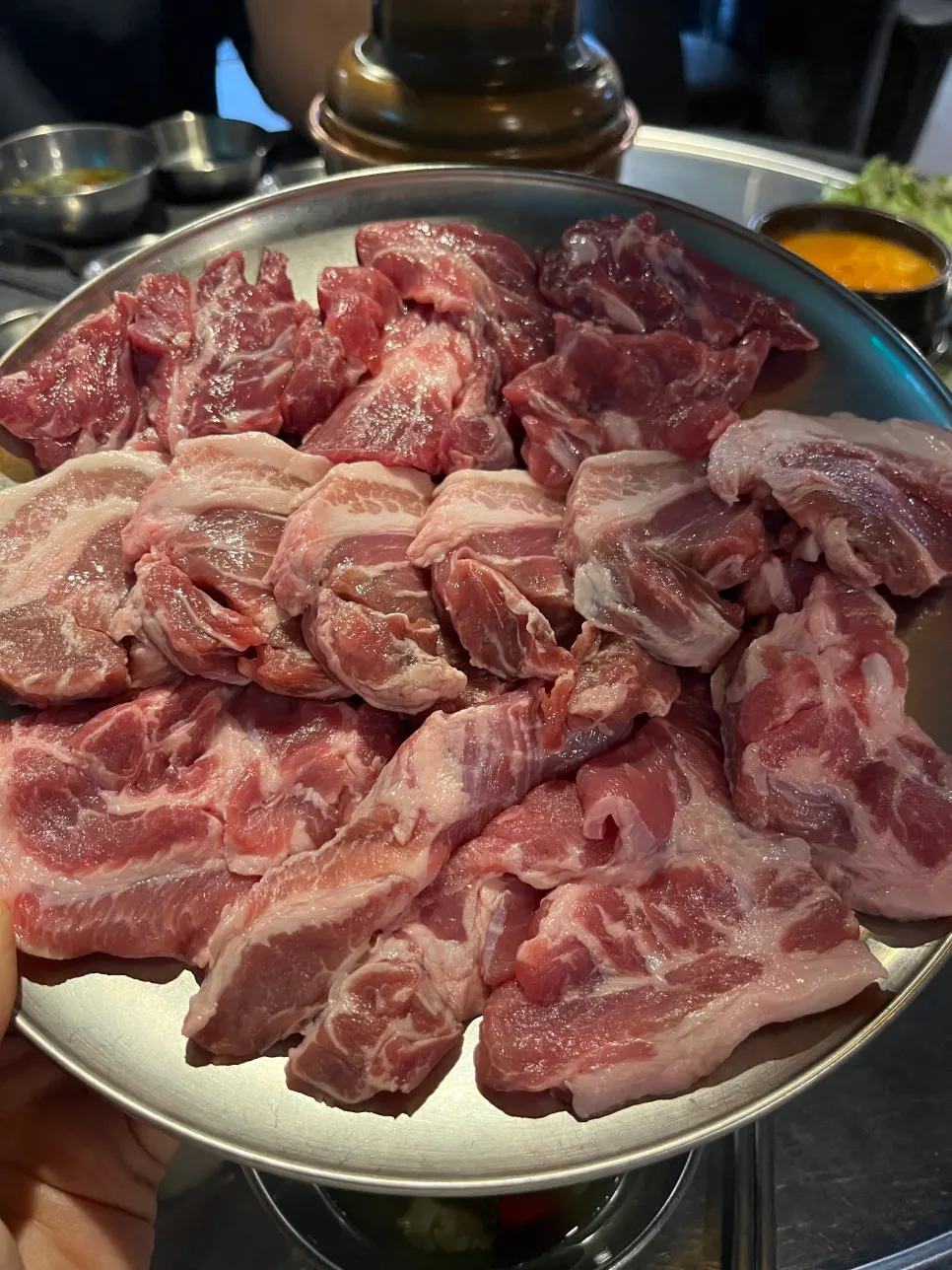 Kkodeulsal, ppollhangjeong, and nakyeopsal Jeju platter