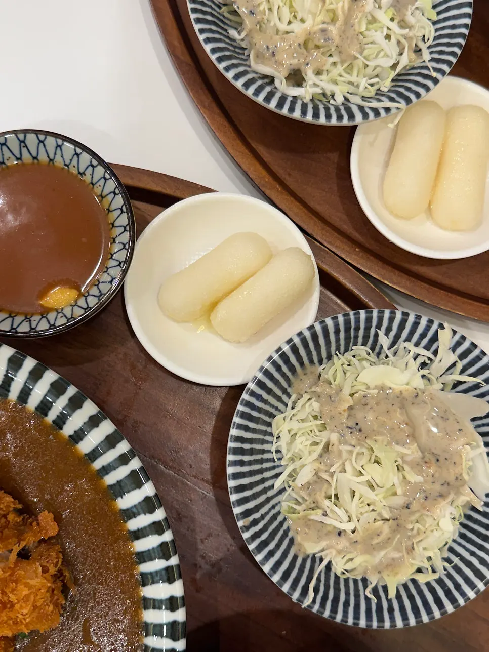 Menu listing curry and soba options