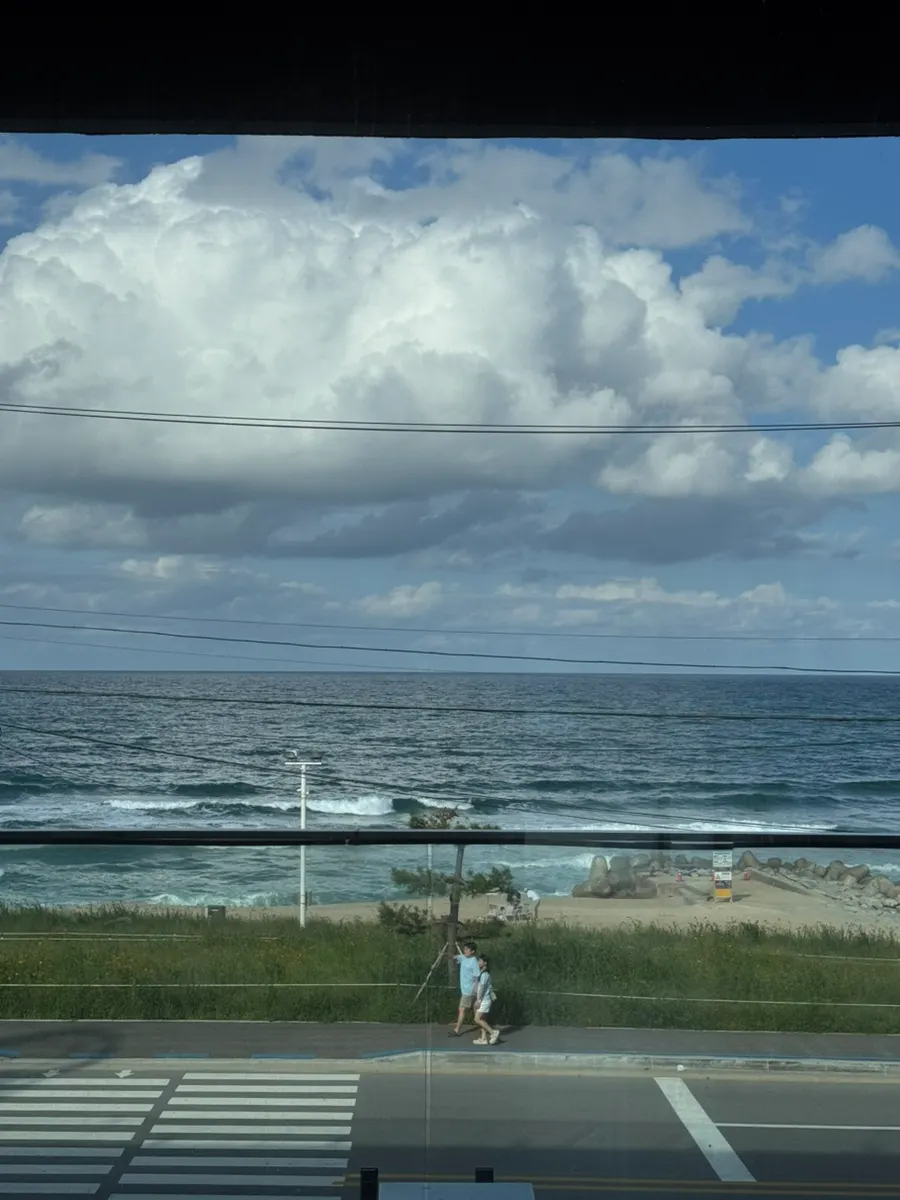 Window seat with a sea view