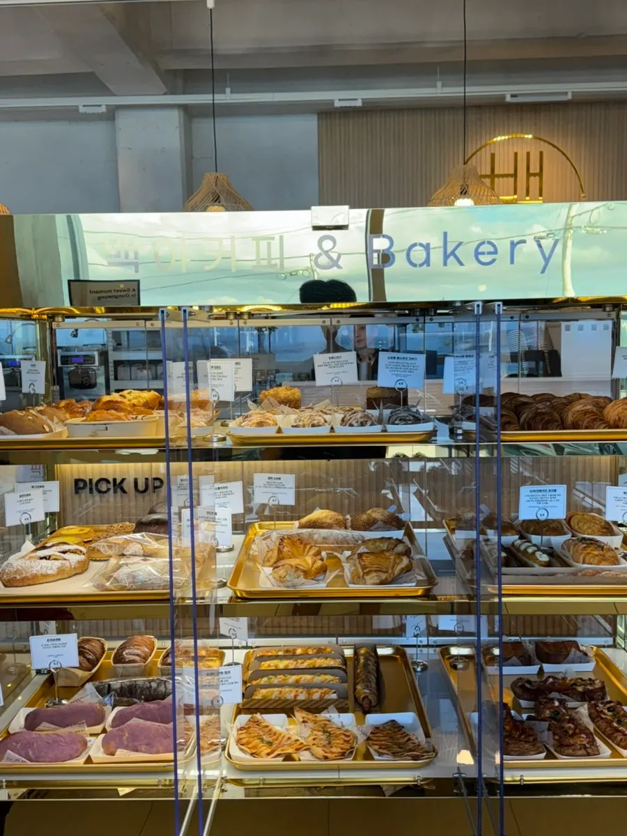 Café order counter and bakery