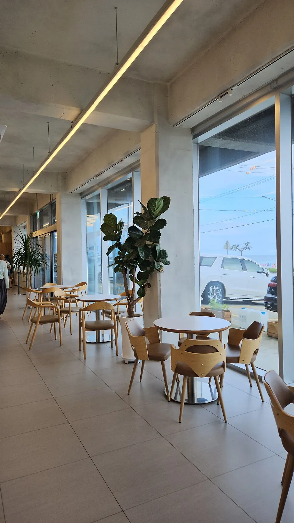 Wide interior seating area at Baegya Coffee