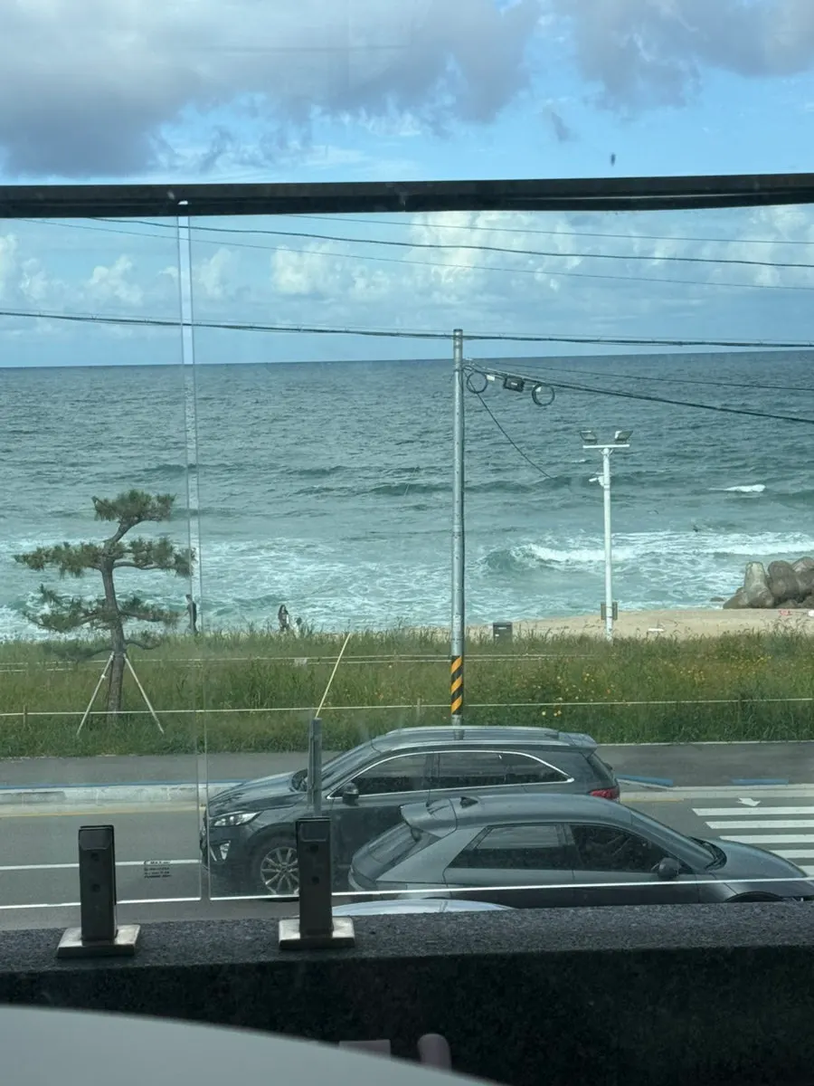 A view toward Baegya Coffee's outdoor terrace