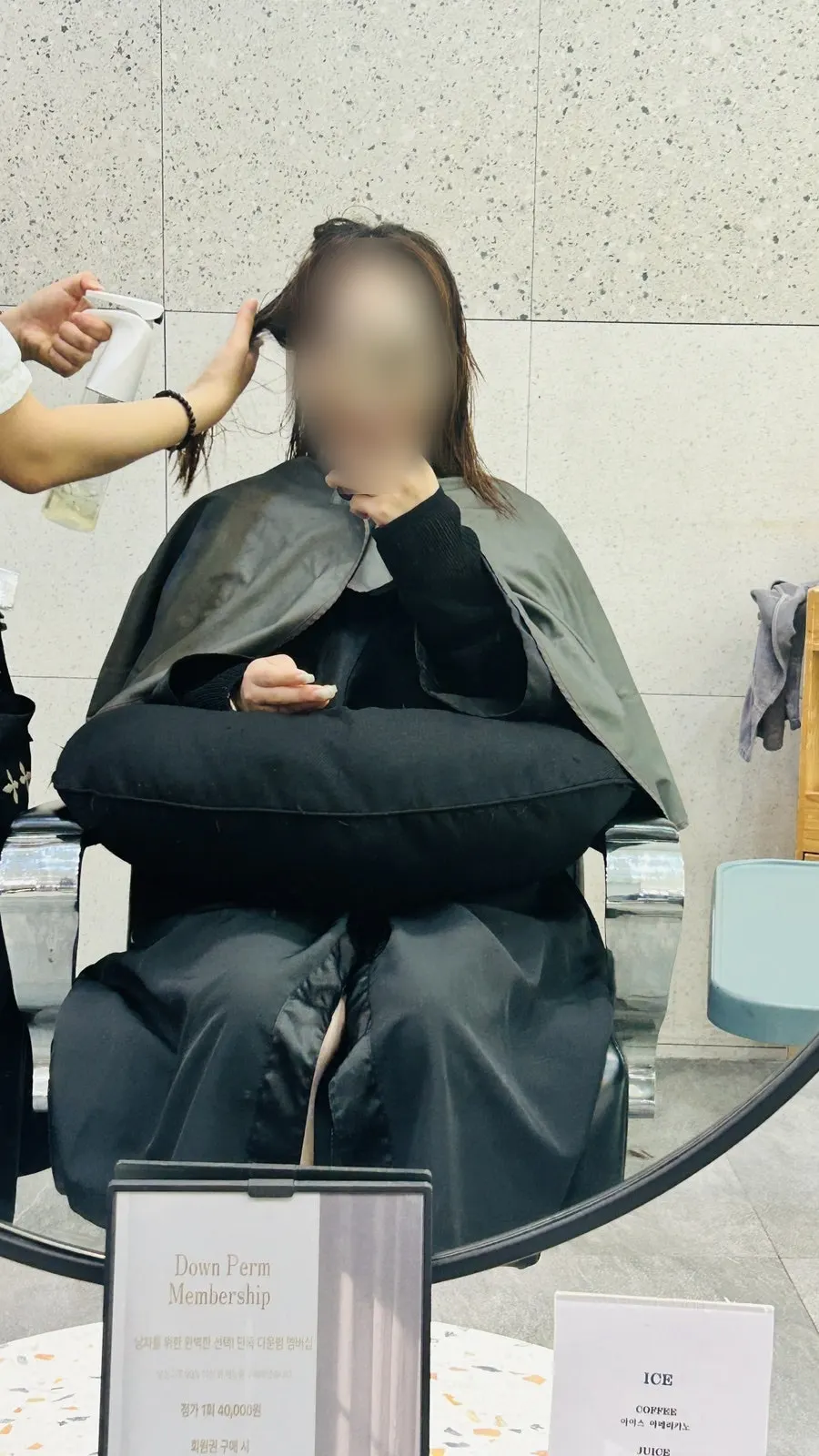 Applying ampoule treatment before the perm