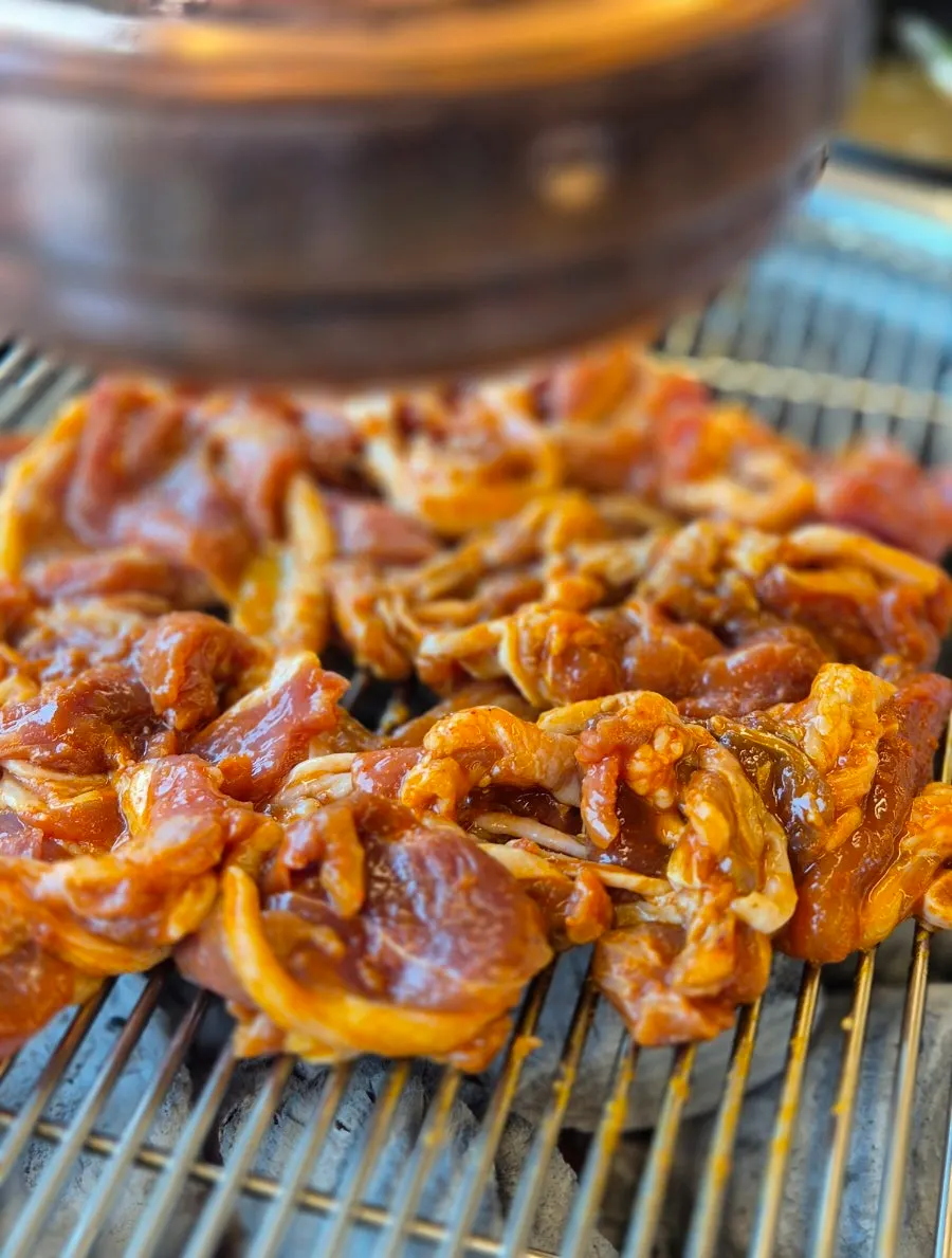 Cabbage kimchi and bean sprout salad side dishes