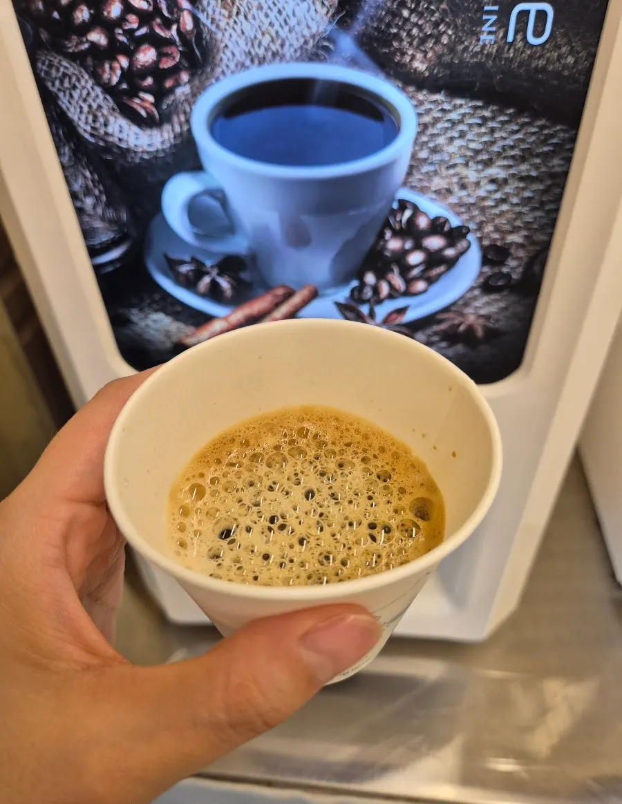 Coffee vending machine and marble ice cream counter