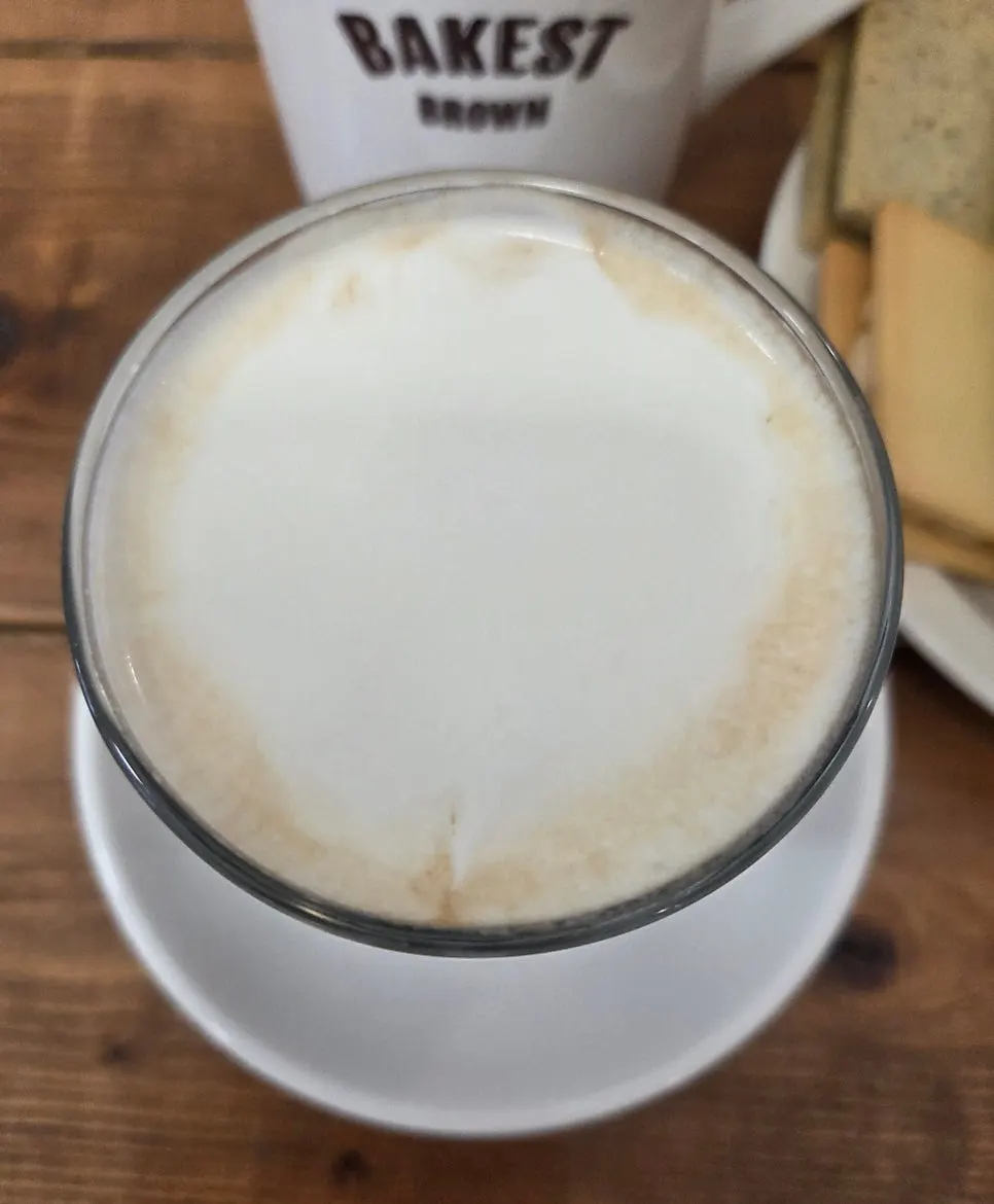 A cup of Bakerist Brown's salted cream coffee