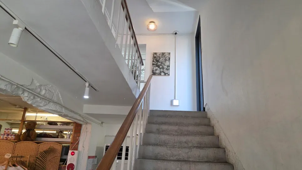 Seating continuing up to the upper floors of Bakerist Brown