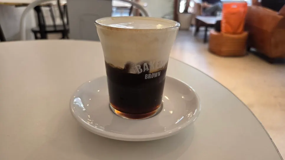 Salted cream coffee topped with cream