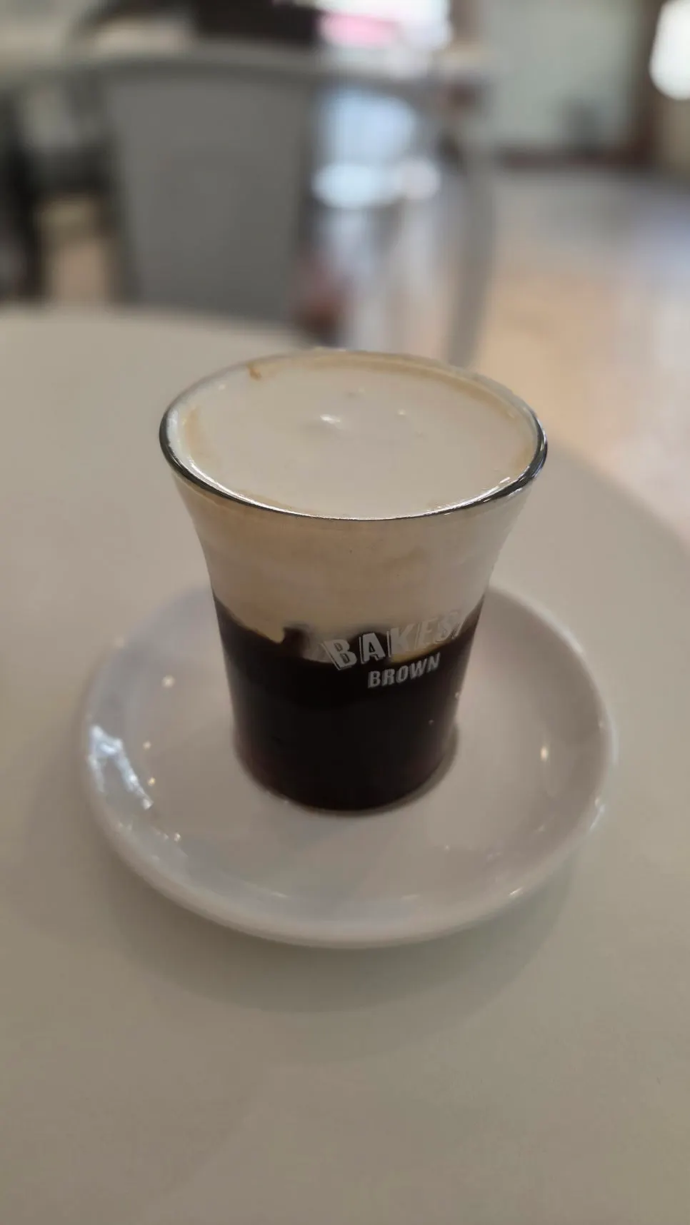 Vertical shot of the salted cream coffee cup