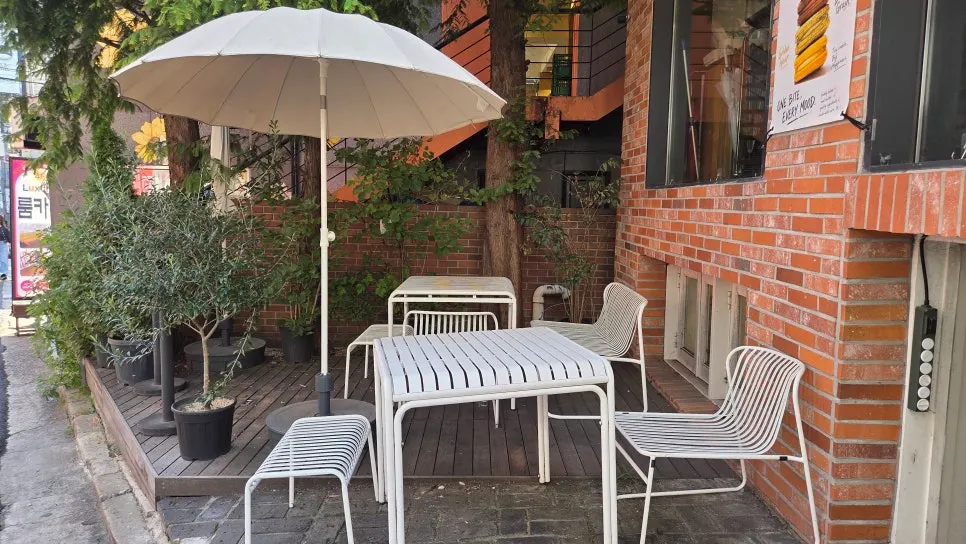 Café table used as a dessert stop after a meal