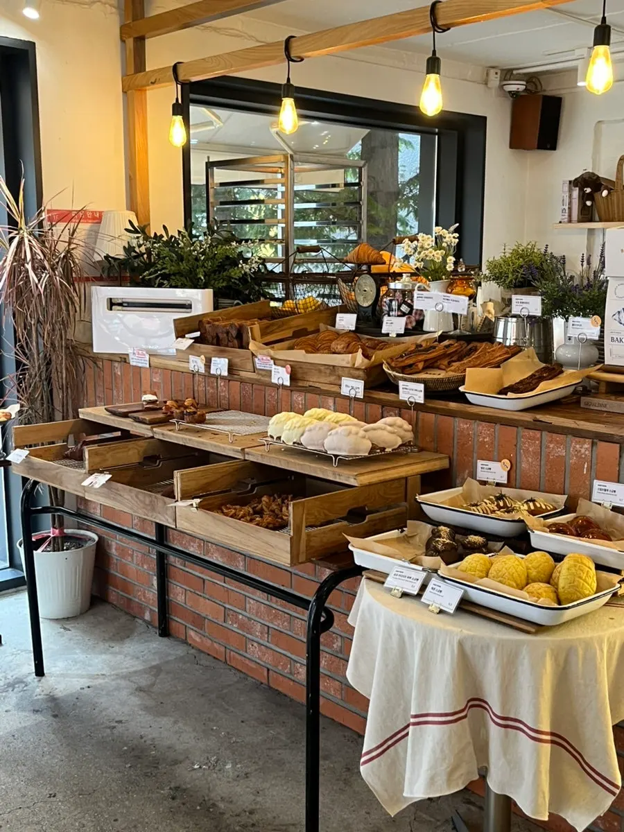 Bakery display case with a wide variety of items