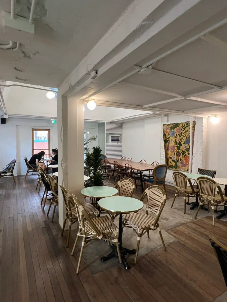 Table seating on one of Bakerist Brown's floors