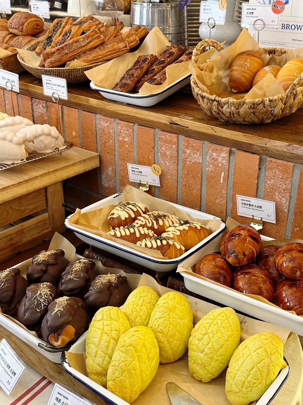 Bakery items on display