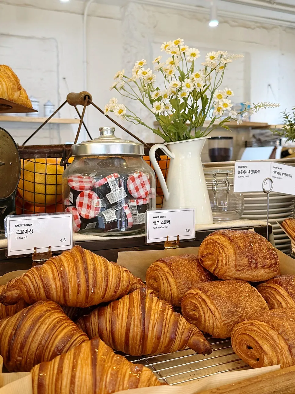 Salt bread on the bakery display