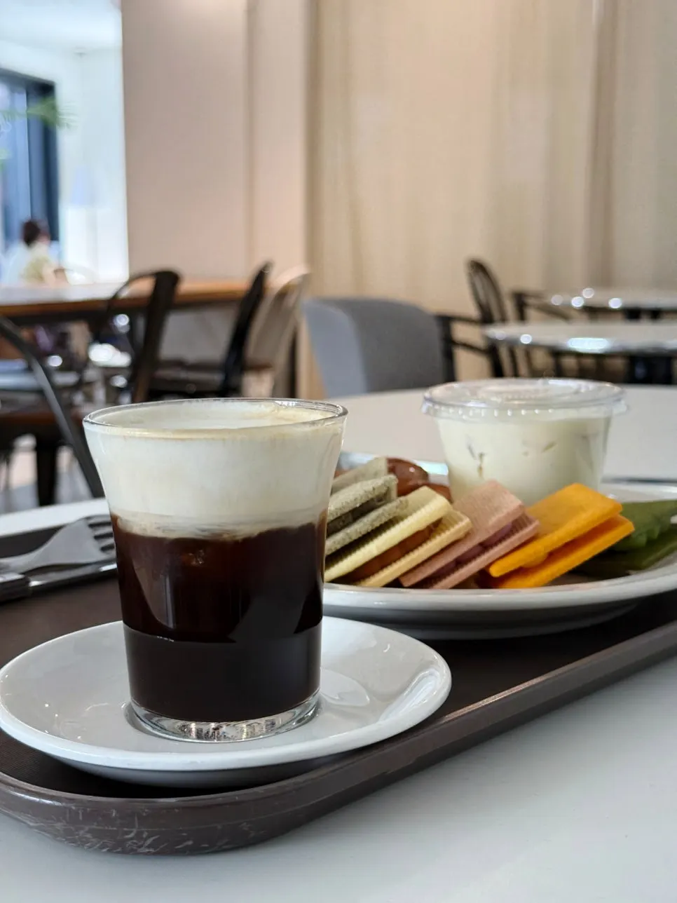 Salt cream coffee topped with cream