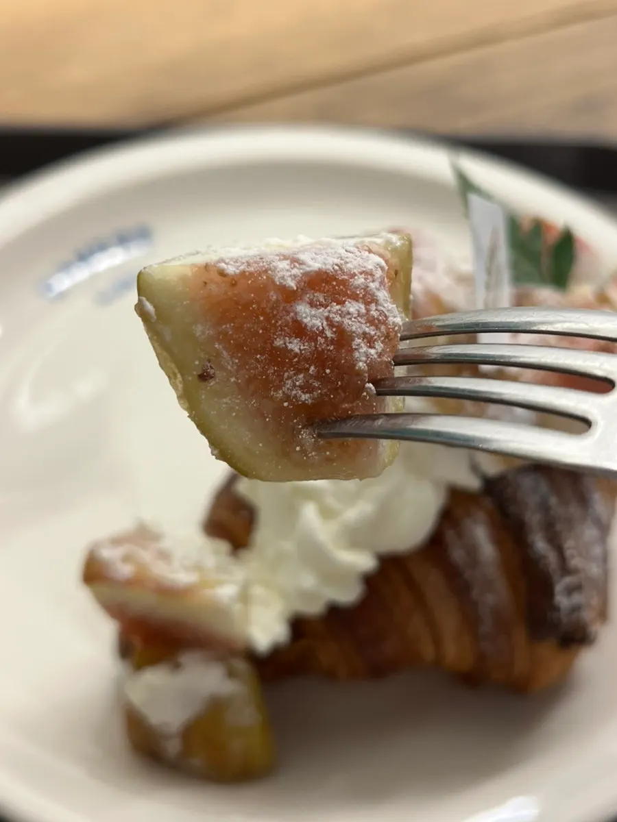Close-up of fig croissant