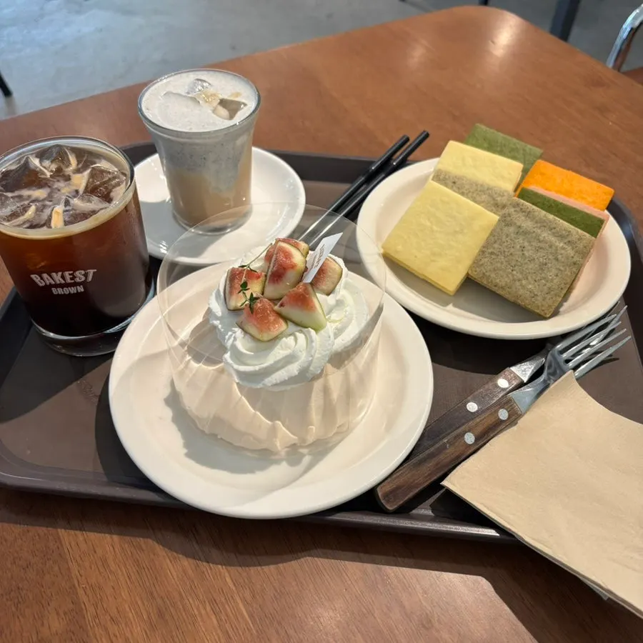 Black sesame latte on the table
