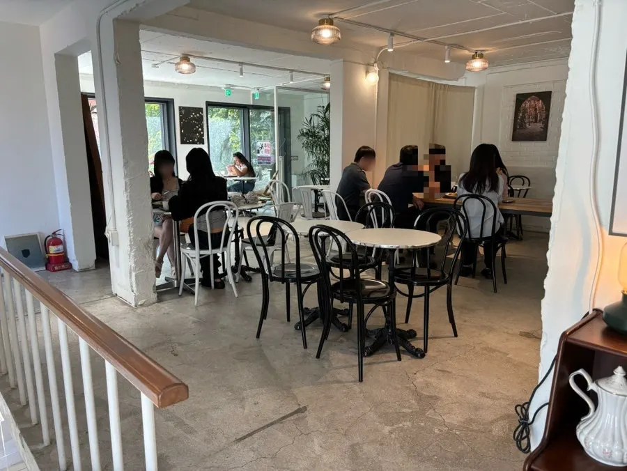 Spacious table seating spread across each floor