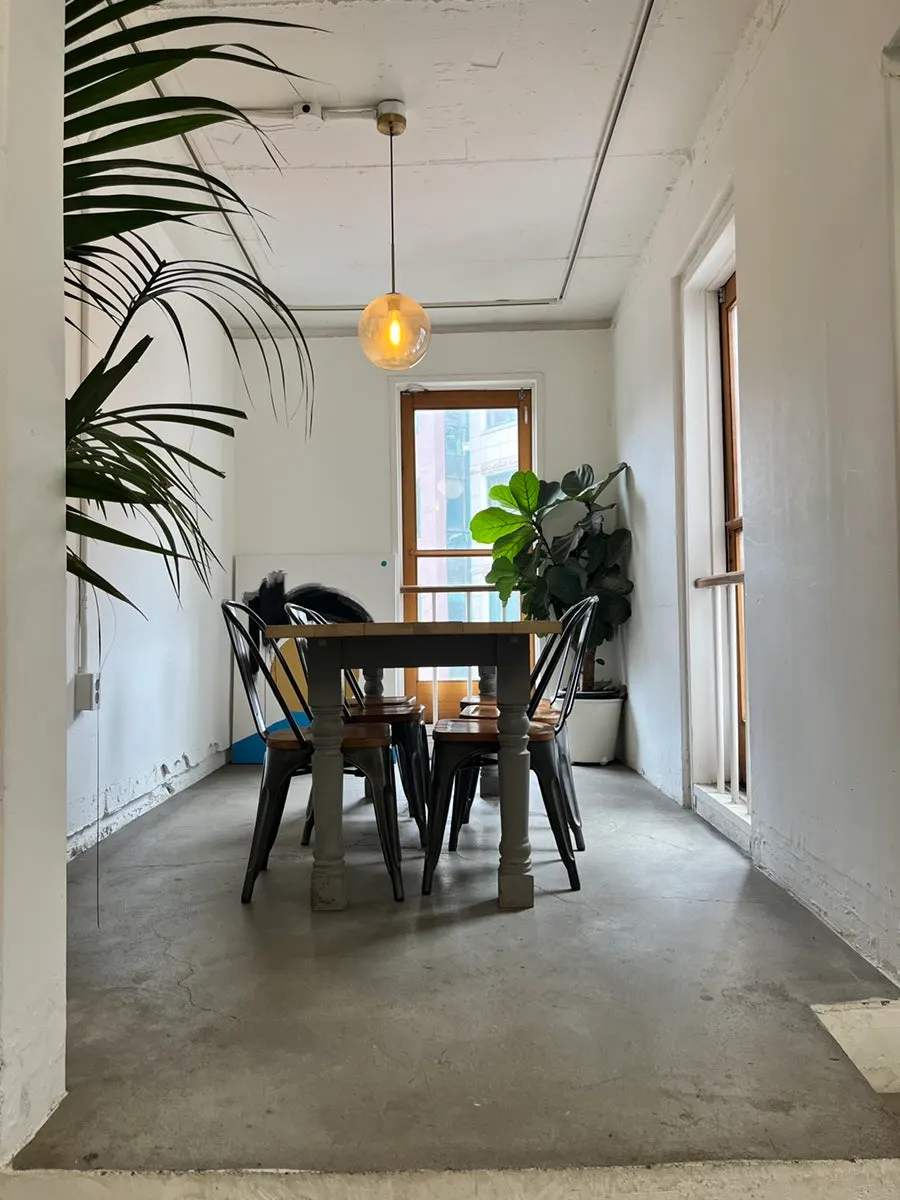 2nd floor seating area with large tables
