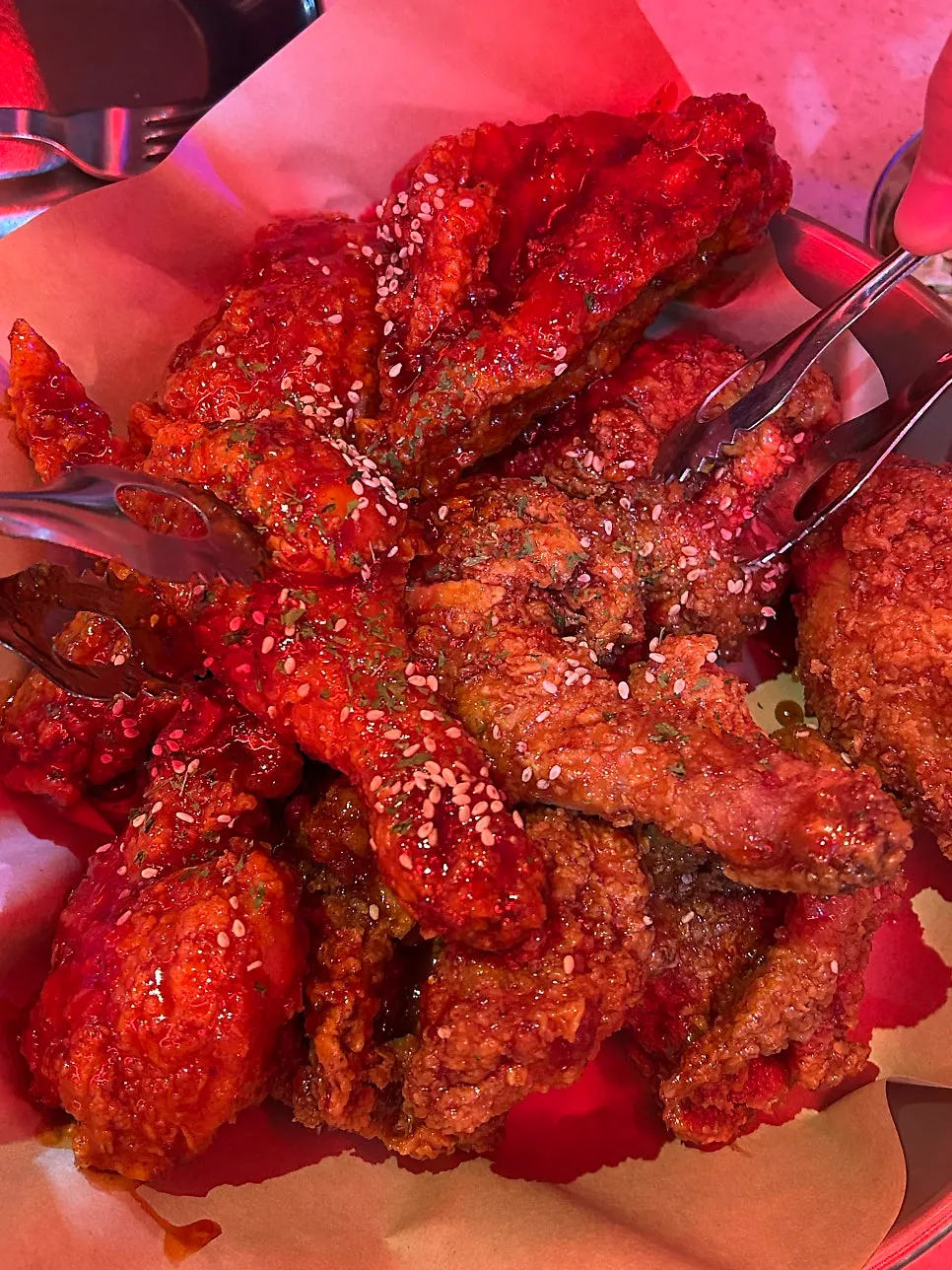 Yangnyeom and soy garlic half-and-half chicken