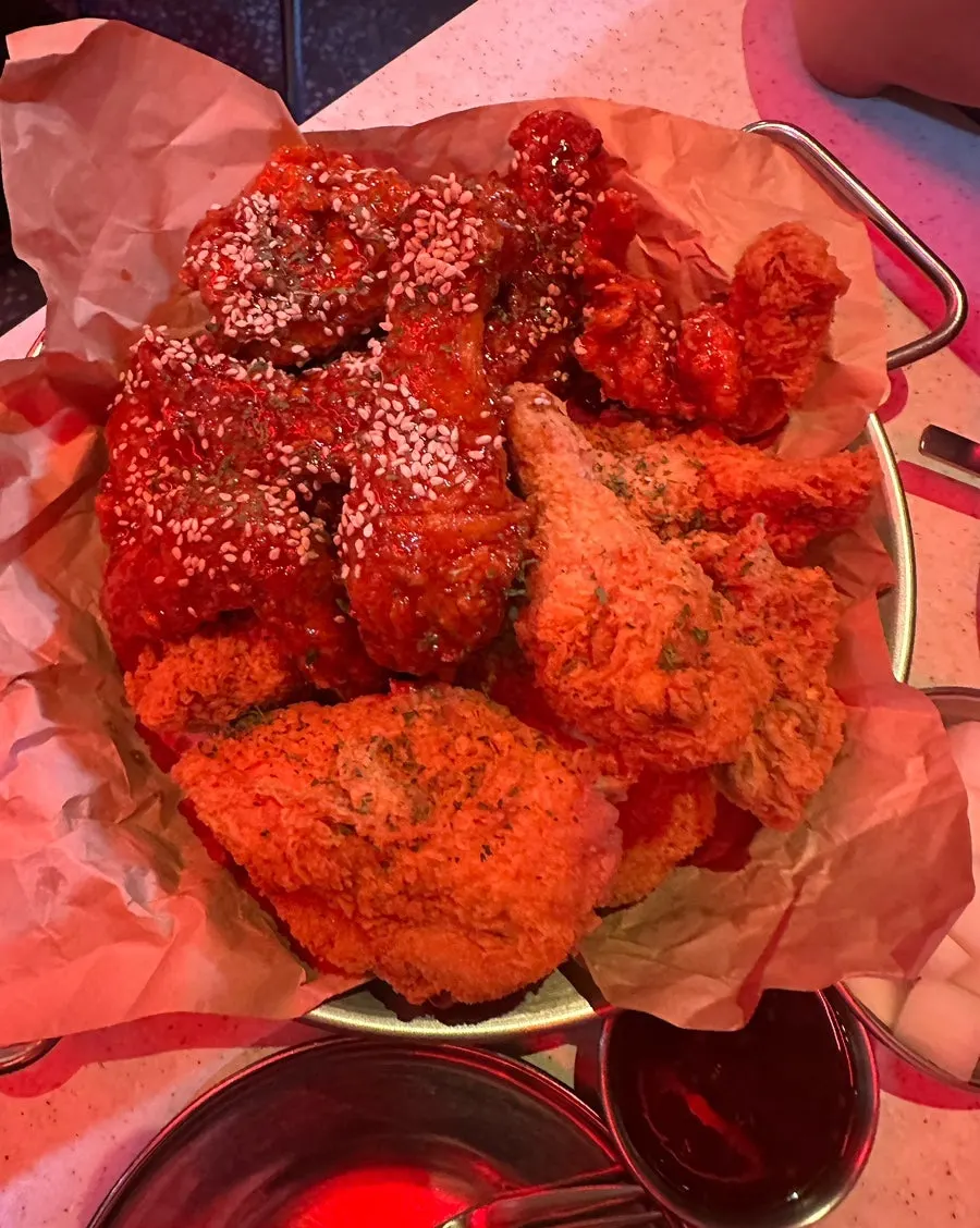Order of half Original and half Red chicken