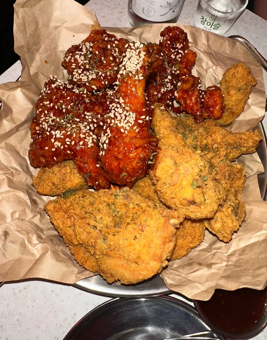 Generous half-and-half chicken portion