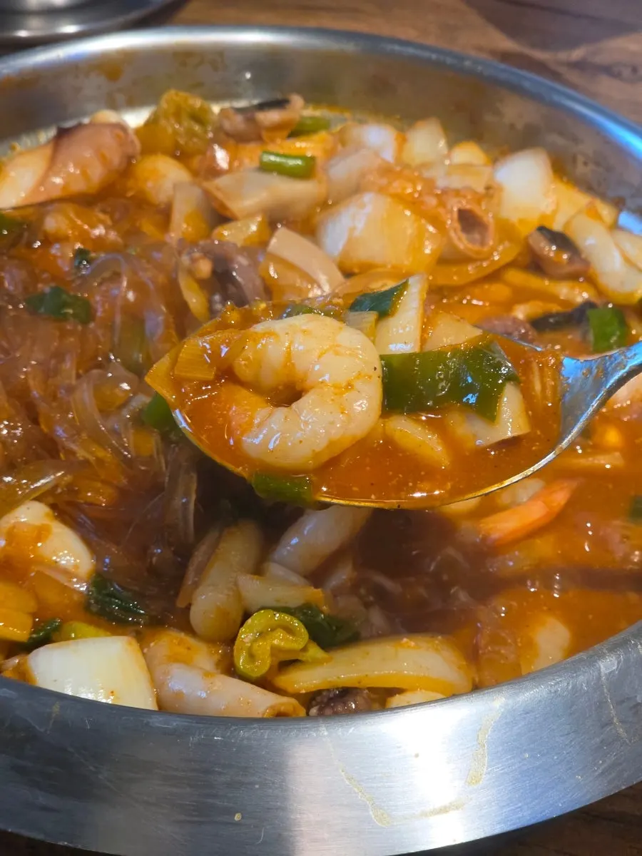Nakgopsae with plump shrimp