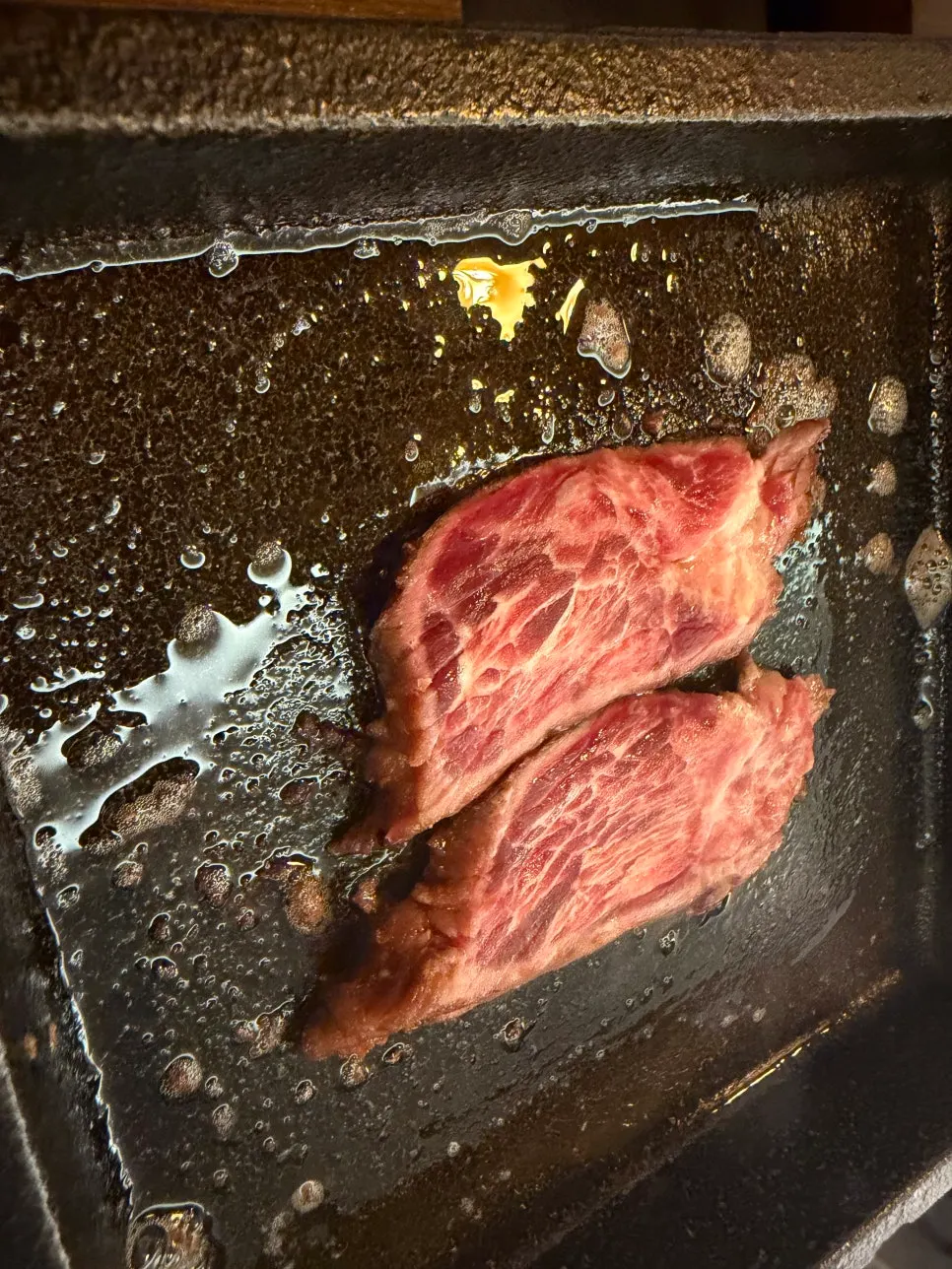 Sirloin grilled one slice at a time to personal preference