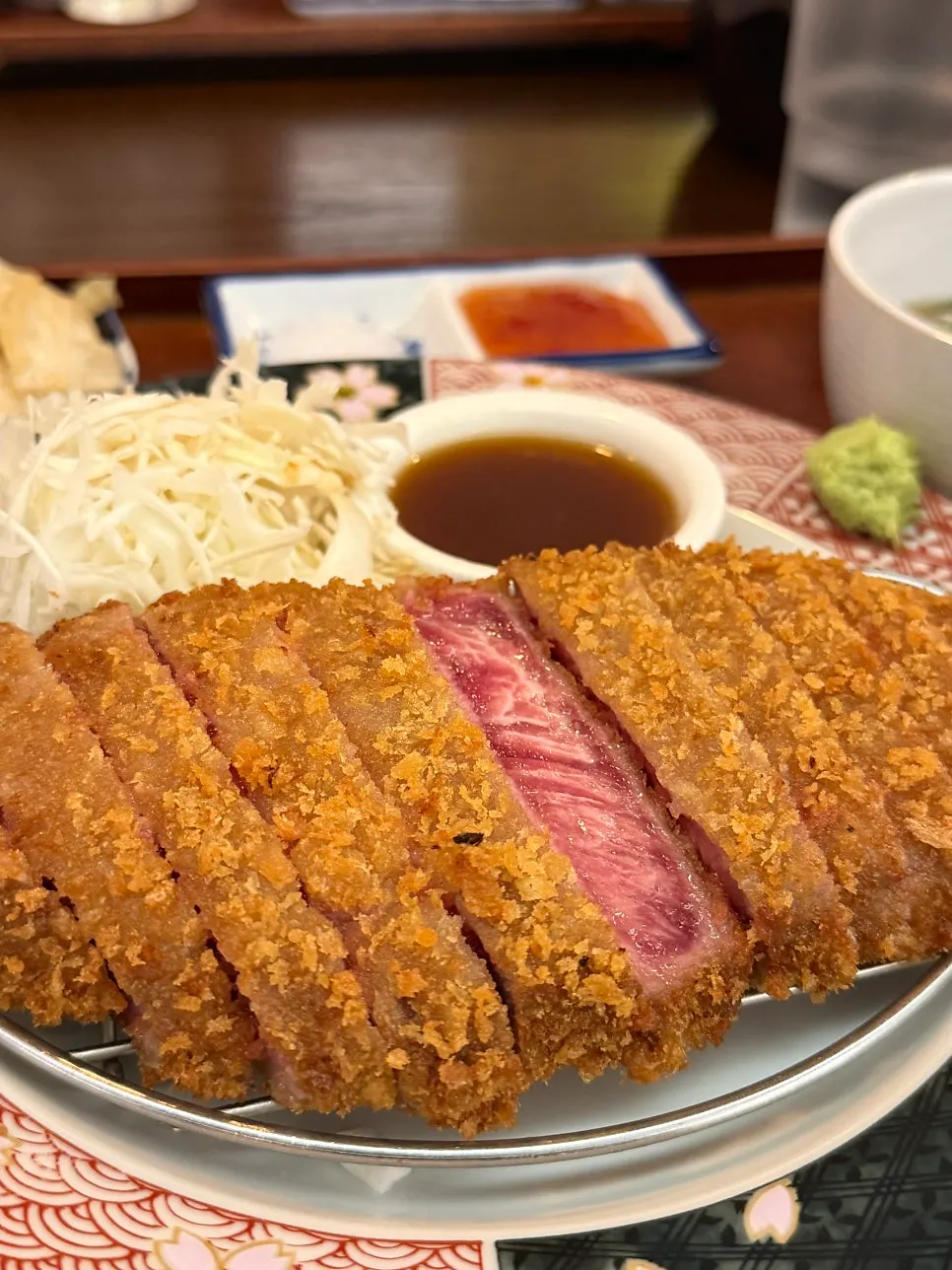Cross-section of crispy fried gyukatsu