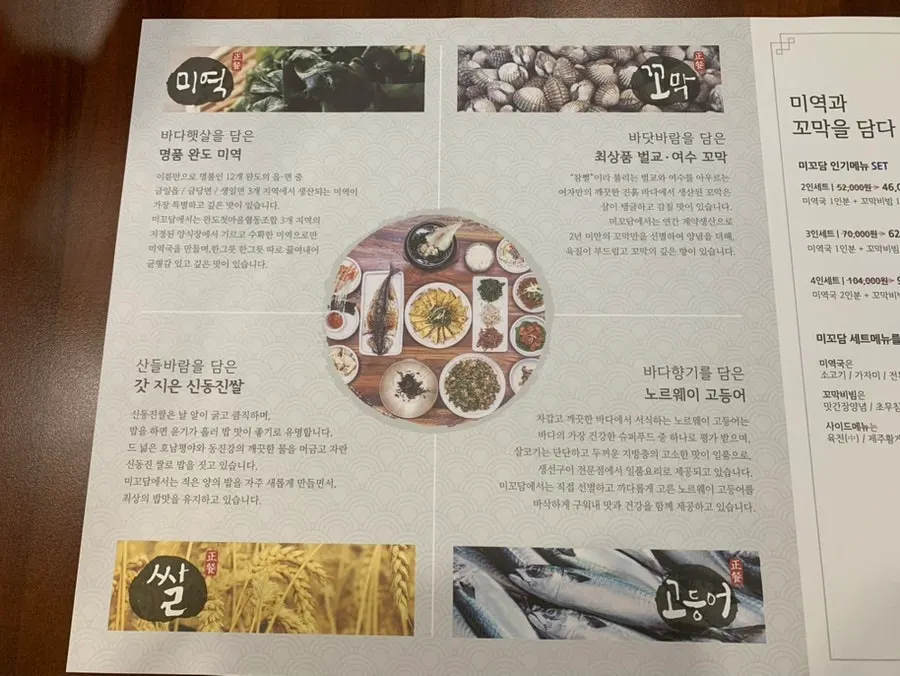 Hansanggadeuk three-person set table setting