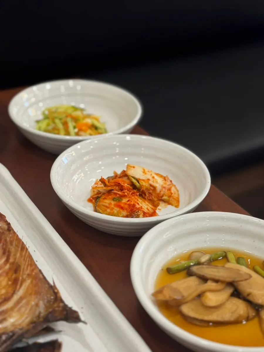 Three seasoned namul vegetables and side dishes