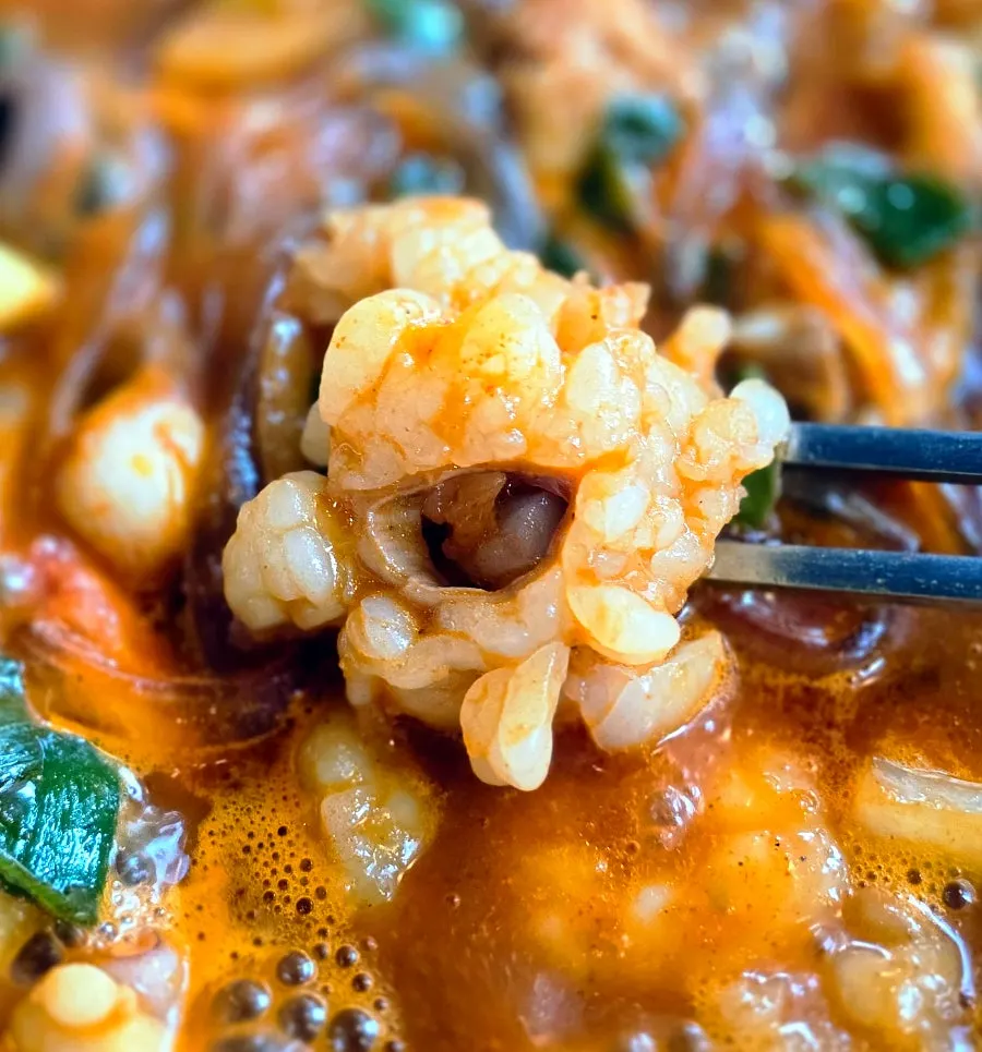 A springy piece of octopus
