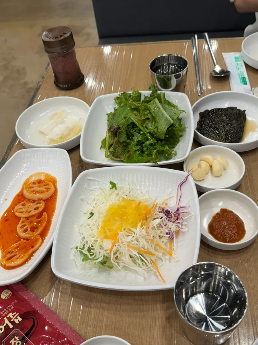 Table set with basic side dishes