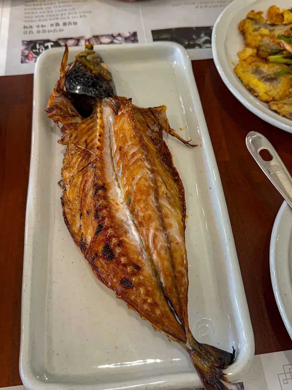 Plate of nicely grilled mackerel