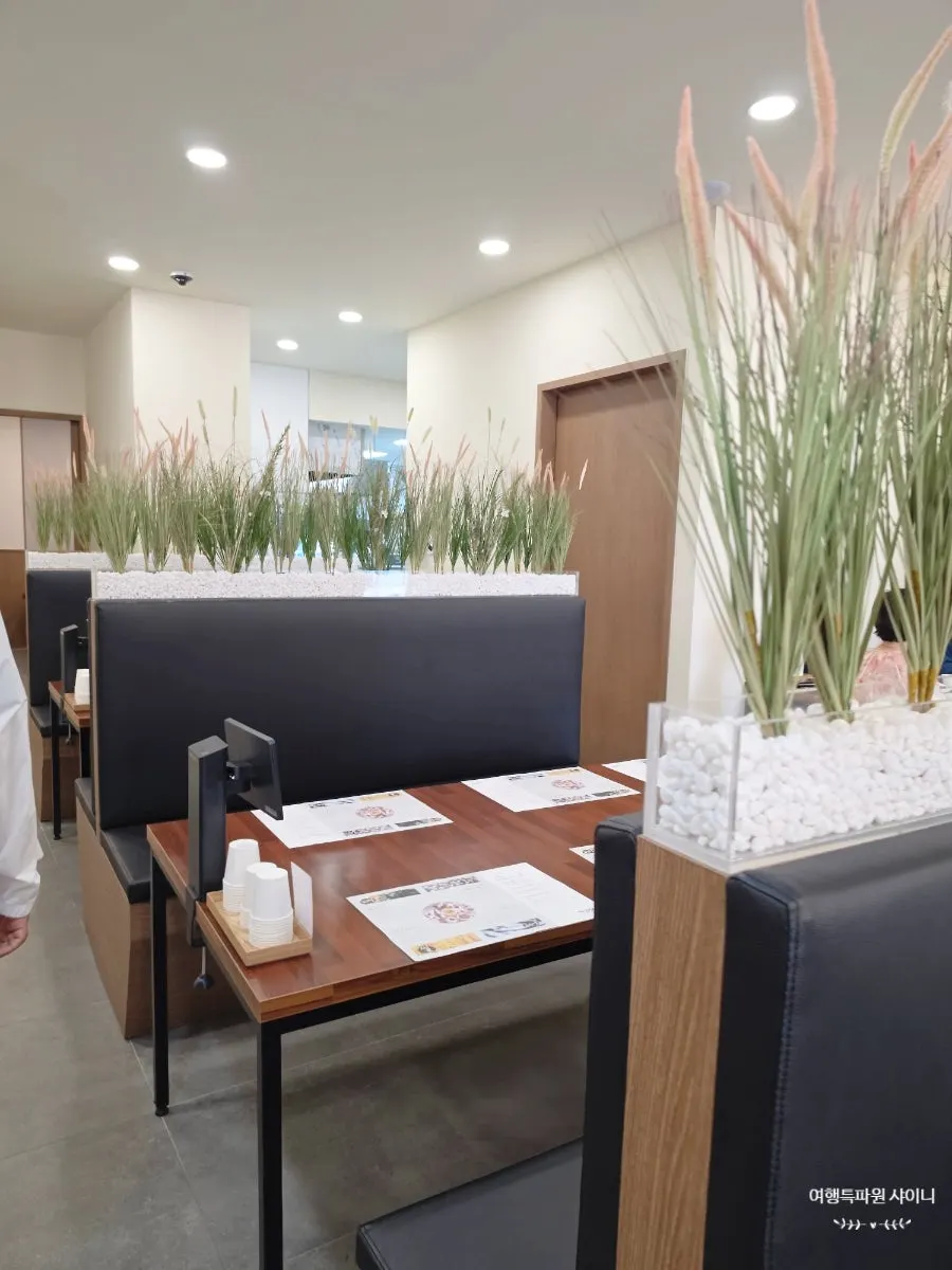 Clean, pleasant seating inside the restaurant