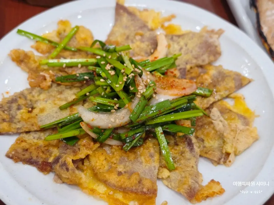 Plate of beef jeon chosen as the side dish