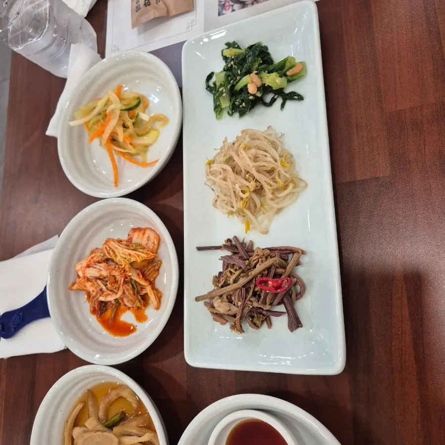 Table set with mains and side dishes