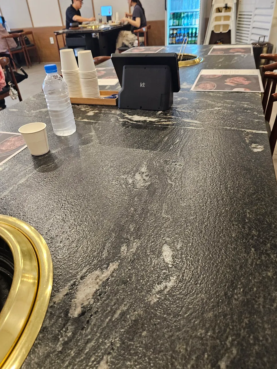 Cold water served at the table