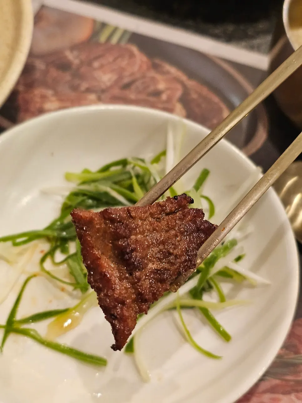 Marinated pork cut into bite-sized pieces